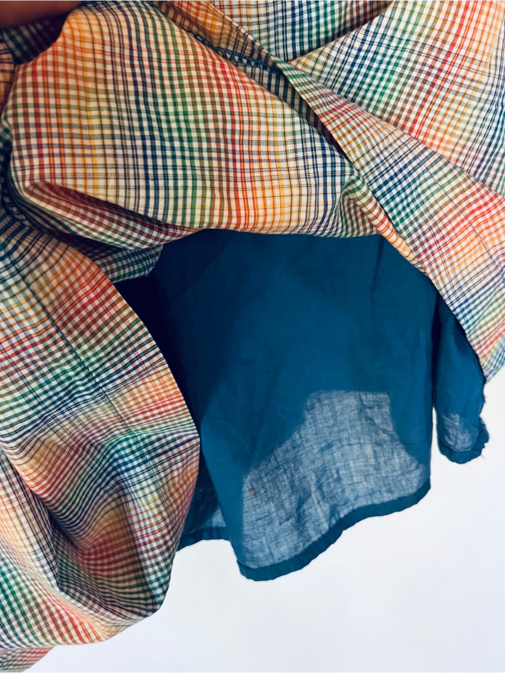 Adorable Modcloth Multicolor Rainbow Checkered Plaid Cotton Dress! Like New! - Picture 5 of 14